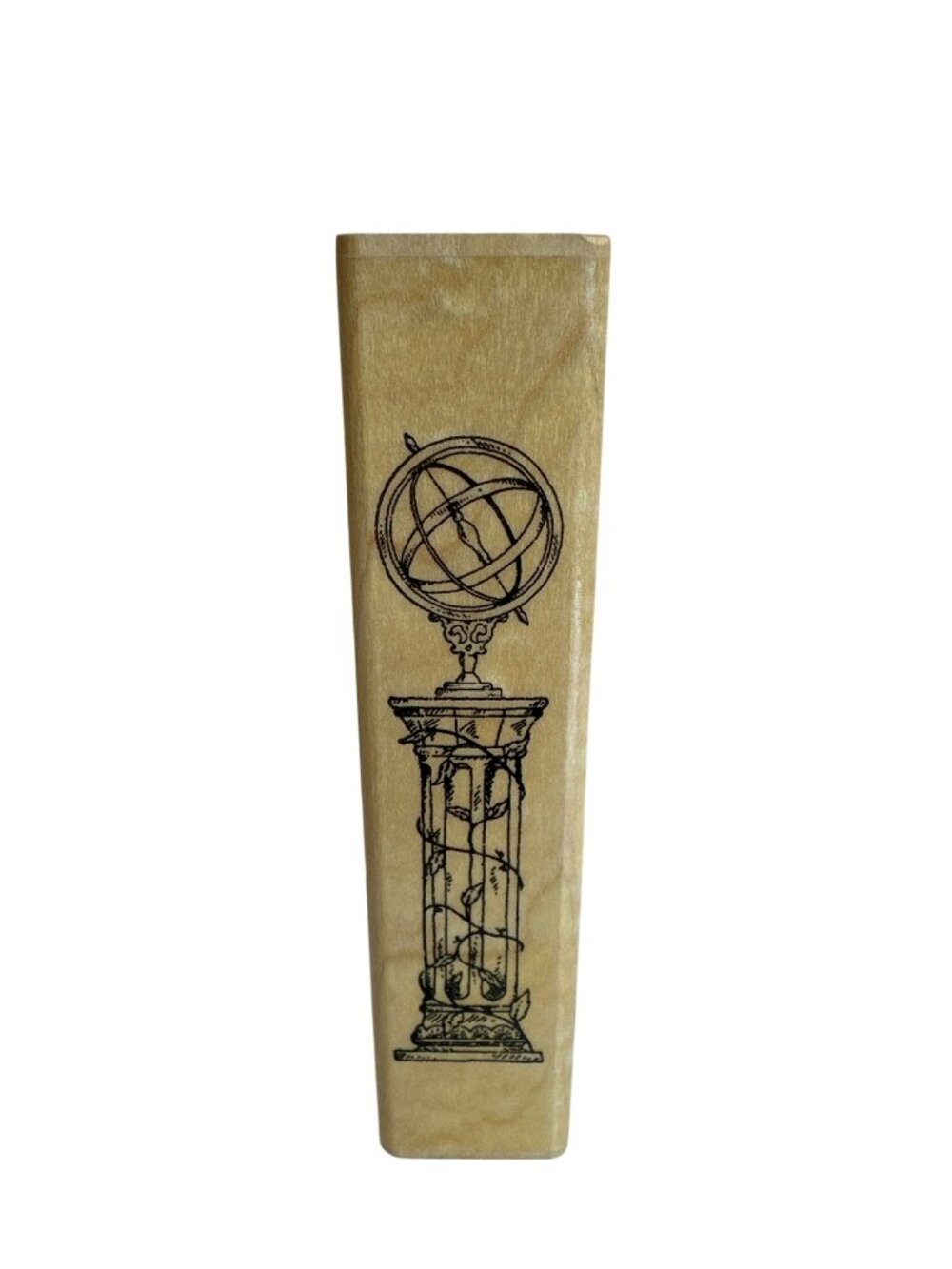 Stampabilities Armillary Sphere Rubber Stamp HR1007 Handcrafted Wood Handle
